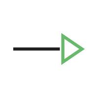 rechte ii-Linie grünes und schwarzes Symbol vektor