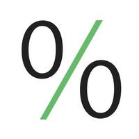 procentlinje grön och svart ikon vektor