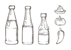 Flasche Sauce Illustrationen