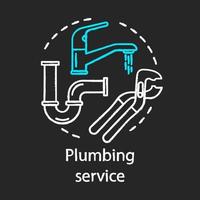 Symbol für das Kreidekonzept des Klempnerservices. Home-Service-Idee. Wasserhähne, Reparatur von Wasserhähnen. Badpflege. undichte Rohre reparieren. vektor isolierte tafelillustration