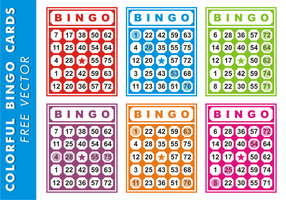 Bunte Bingo-Karten Freier Vektor