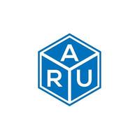 aru-Buchstaben-Logo-Design auf schwarzem Hintergrund. aru kreatives Initialen-Buchstaben-Logo-Konzept. Aru-Briefgestaltung. vektor