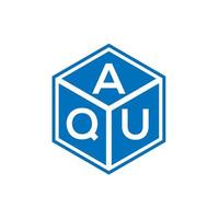 aqu-Buchstaben-Logo-Design auf schwarzem Hintergrund. aqu kreative Initialen schreiben Logo-Konzept. aqu Briefgestaltung. vektor