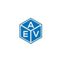 AEV-Brief-Logo-Design auf schwarzem Hintergrund. aev kreatives Initialen-Buchstaben-Logo-Konzept. aev Briefgestaltung. vektor