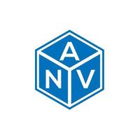 anv brev logotyp design på svart bakgrund. anv kreativa initialer brev logotyp koncept. anv bokstavsdesign. vektor