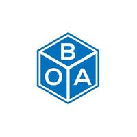 Boa-Brief-Logo-Design auf schwarzem Hintergrund. boa kreative initialen schreiben logokonzept. Boa-Buchstaben-Design. vektor