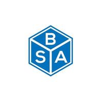 bsa brev logotyp design på svart bakgrund. bsa kreativa initialer bokstavslogotyp koncept. bsa bokstavsdesign. vektor