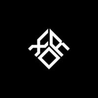 Xor-Brief-Logo-Design auf schwarzem Hintergrund. xor kreatives Initialen-Buchstaben-Logo-Konzept. Xor Briefdesign. vektor
