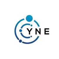 Yne-Brief-Technologie-Logo-Design auf weißem Hintergrund. Yne kreative Initialen schreiben es Logo-Konzept. yne Briefgestaltung. vektor