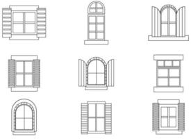 Fenstervektor-Designillustration lokalisiert auf grauem Hintergrund vektor