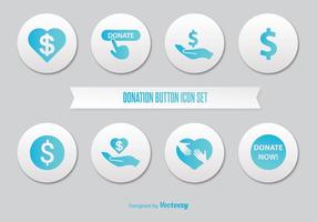 Spenden Button Icon Set vektor