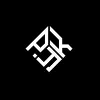 pyk-Buchstaben-Logo-Design auf schwarzem Hintergrund. pyk kreative Initialen schreiben Logo-Konzept. pyk-Buchstaben-Design. vektor