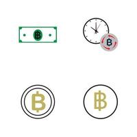 thailändska baht valuta ikon vektor illustration formgivningsmall
