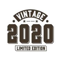 född 2020 vintage retro födelsedag, vintage 2020 begränsad upplaga vektor