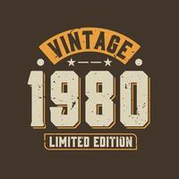 vintage 1980 limited edition. 1980 vintage retro födelsedag vektor