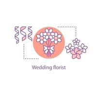blomma leverans koncept ikon. blomsterhandel idé tunn linje illustration. blomdekoration. vektor isolerade konturritning