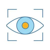 Retina-Scan-Farbsymbol. Iris Erkennung. Auge scannen. Biometrische Identifikation. optische Erkennung. isolierte Vektorillustration vektor
