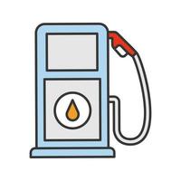 Symbol für die Farbe der Tankstelle. Benzinpumpe. Benzin stehen. Tankstelle. isolierte Vektorillustration vektor