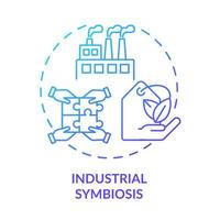 industriell symbios blå gradient koncept ikon. responsiv produktion. miljövänlig tillverkningsteknik abstrakt idé tunn linje illustration. isolerade konturritning. vektor