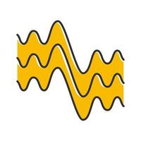 flödande vågiga linjer färgikon. flytande parallella ljudvågor. ljud- och ljudvågor. abstrakta organiska vågformer. vibrationsamplitud. rörelse, dynamisk effekt. isolerade vektor illustration