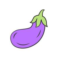 Symbol für Auberginenfarbe. Aubergine. Bio-Lebensmittel. landwirtschaftliche Anlage. Gemüsefarm. Grün. Vitamin. Diät. vegetarische und vegane Ernährung. Salat Zutat. isolierte vektorillustration vektor