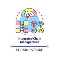 integrerad kedjehantering koncept ikon. verktyg för industriell ekologi abstrakt idé tunn linje illustration. isolerade konturritning. redigerbar linje. vektor