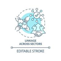 koppling mellan sektorer turkos konceptikon. helhetssyn. ilap princip abstrakt idé tunn linje illustration. isolerade konturritning. redigerbar linje. vektor