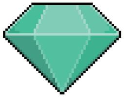 pixel art diamant vektor ikon för 8-bitars spel på vit bakgrund