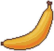 Pixelkunst-Bananenfrucht-Vektorsymbol für 8-Bit-Spiel auf weißem Hintergrund vektor