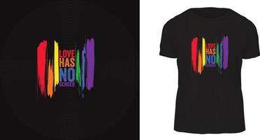T-Shirt-Design, Liebe hat kein Geschlecht. Bereit zum Drucken dieses T-Shirts vektor