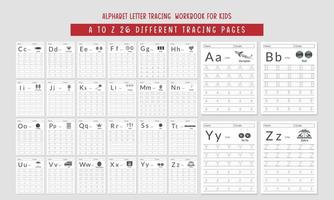 alfabetet bokstäver spårning arbetsbok inredning vektor