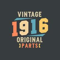 årgång 1916 originaldelar. 1916 vintage retro födelsedag vektor