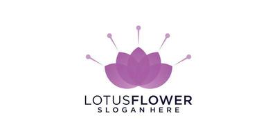 Inspiration für das Design des Lotus-Logos mit femininem Farbverlauf vektor