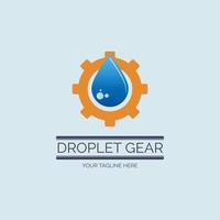 Wassertröpfchen-Getriebemechaniker-Logo-Vorlagendesign für Marke oder Unternehmen und andere vektor