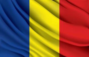 Tchads nationella flagga viftar realistisk vektorillustration vektor