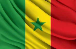 senegal-nationalflagge, die realistische vektorillustration schwenkt vektor