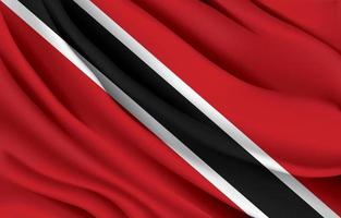 trinidad tobago nationella flaggan viftar realistisk vektorillustration vektor