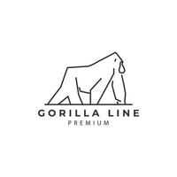 großer starker gorilla einfache minimalistische linie kunst logo symbol design vorlage vektor illustration