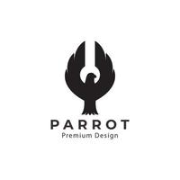 papegoja fågel siluett flygande logotyp vektor ikon symbol design