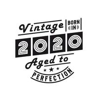geboren 2020, Jahrgang 2020 Geburtstagsfeier vektor