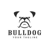 Bulldogge-Hundekopf-Logo-Vektor. einfaches Hundegesichtsdesign. vektor