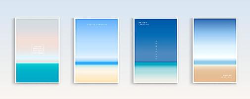moderne farbverläufe sommer, meer und strand hintergrundvektorset. abstrakter farbhintergrund für app, webdesign, webseiten, banner, grußkarten. Vektordesign vektor
