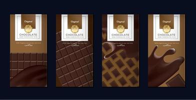 chokladkaka förpackningsset. trendig lyxprodukt varumärkesmall med etikettmönster för förpackning. vektor design.