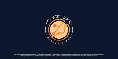 Podologie-Klinik-Logo-Design für Massagetherapie mit Knöchel- und Kreiskonzept-Premium-Vektor vektor