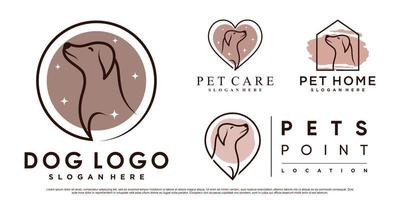 Hunde-Icon-Set-Logo-Design für Tierhandlung, Klinik und Tierhaus mit kreativem Element-Premium-Vektor vektor