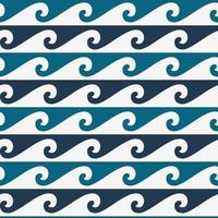 blått och vitt sömlöst vågmönster, linjevågsprydnad i maoritatueringsstil för tyg, textil, tapeter. prydnad i japansk stil vektor