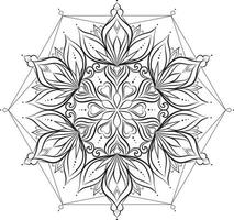 mandala mönster svart och vitt. målarbok vektor