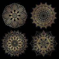 vektor designelement. guld mandalas set.