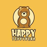 Happy Bear Logo Maskottchen Design Vektor Stock