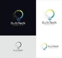 birne tech logo symbol lampe idee kreativ innovation energie vektor